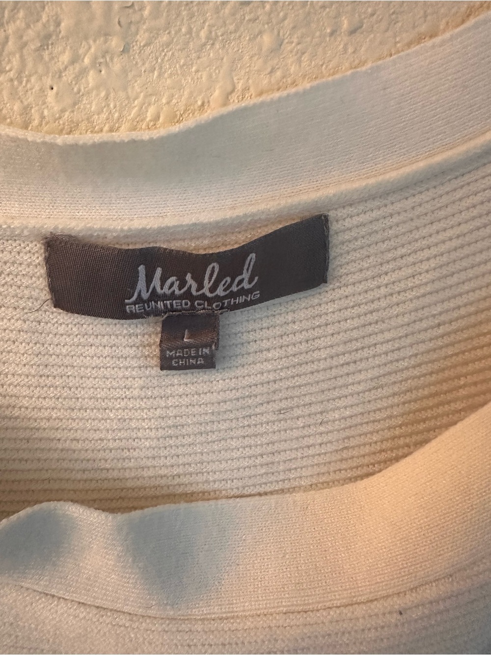Marled Reunited Clothing Cream Crewneck Ribbed Sweater
